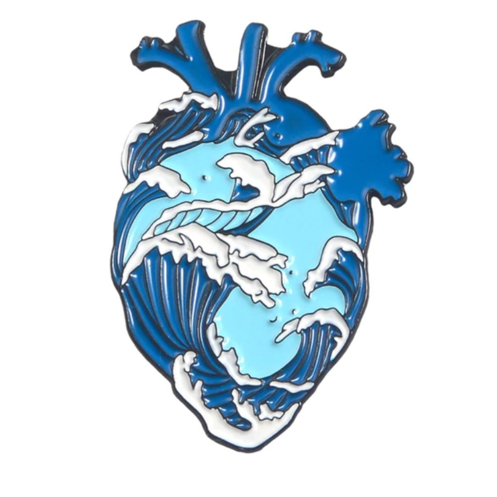 4/$25 Ocean Heart Enamel Pin